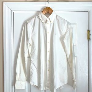 Ralph Lauren long sleeve button down white Sm NWT